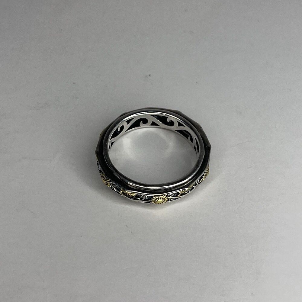 Sunflower Twirl Ring Gold & Silver spinner size 6/ 6.5 - New